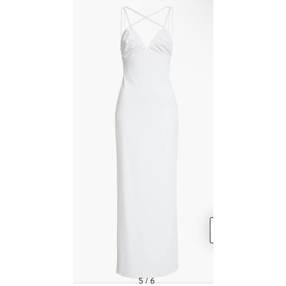 Tanya Taylor White Dasha Strappy Knit Maxi Dress Size L NWT $585 - Picture 2 of 12
